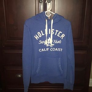 Blue hollister hoodie Medium